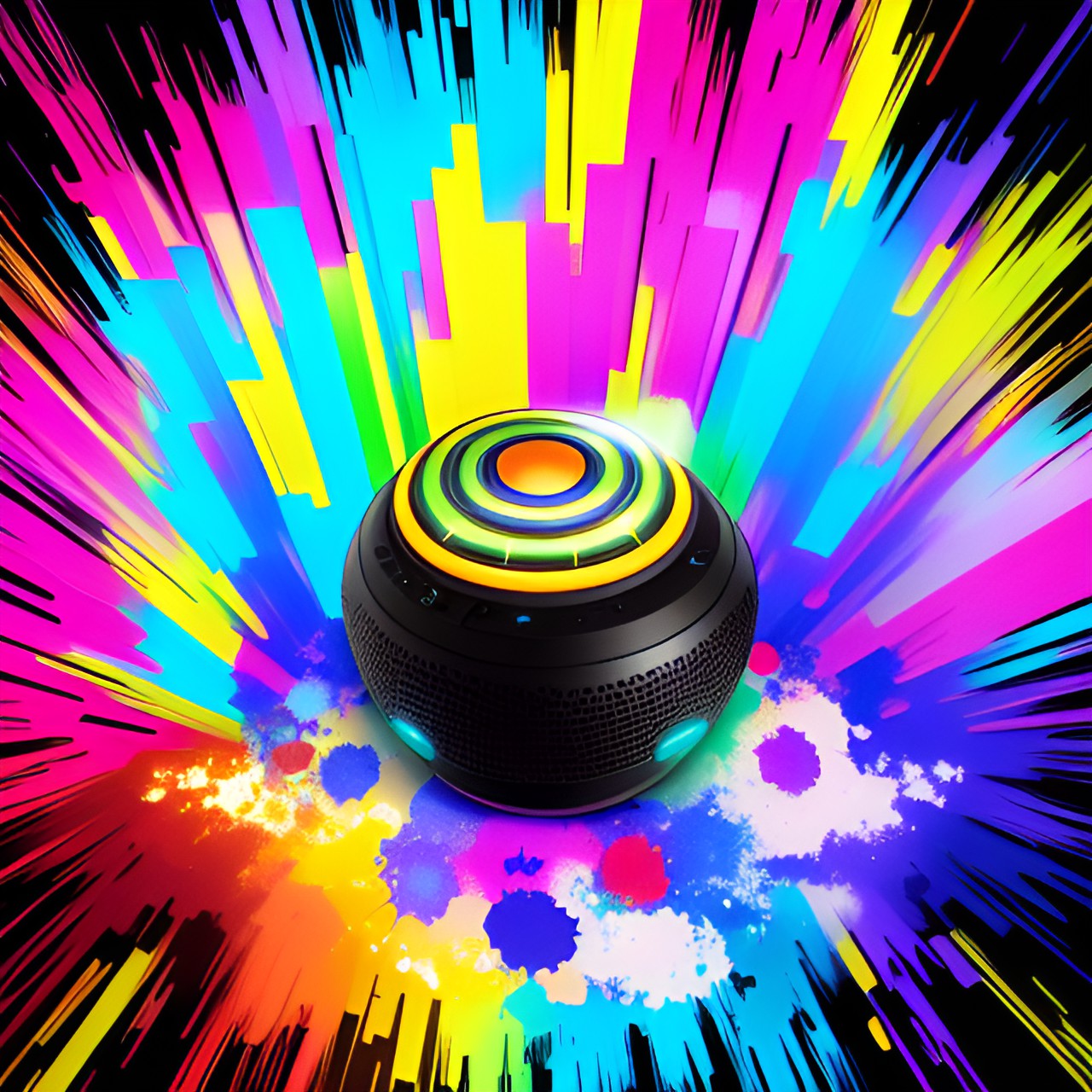 Throwback - a speaker exploding with colors like it’s a ukf covert art from 2010 preview