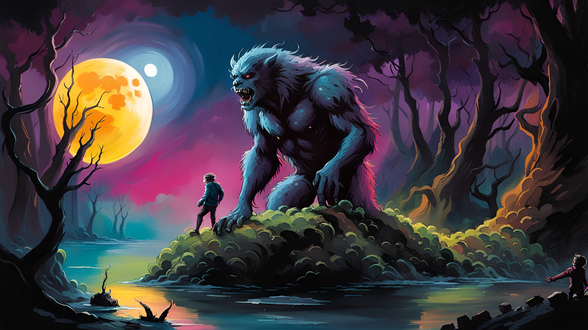 wolfman and the swamp thing enjoying the full moon preview