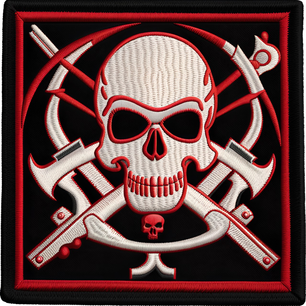 elite commando unit patch - an elite commando unit patch, with a skull and crossbones and a red background preview