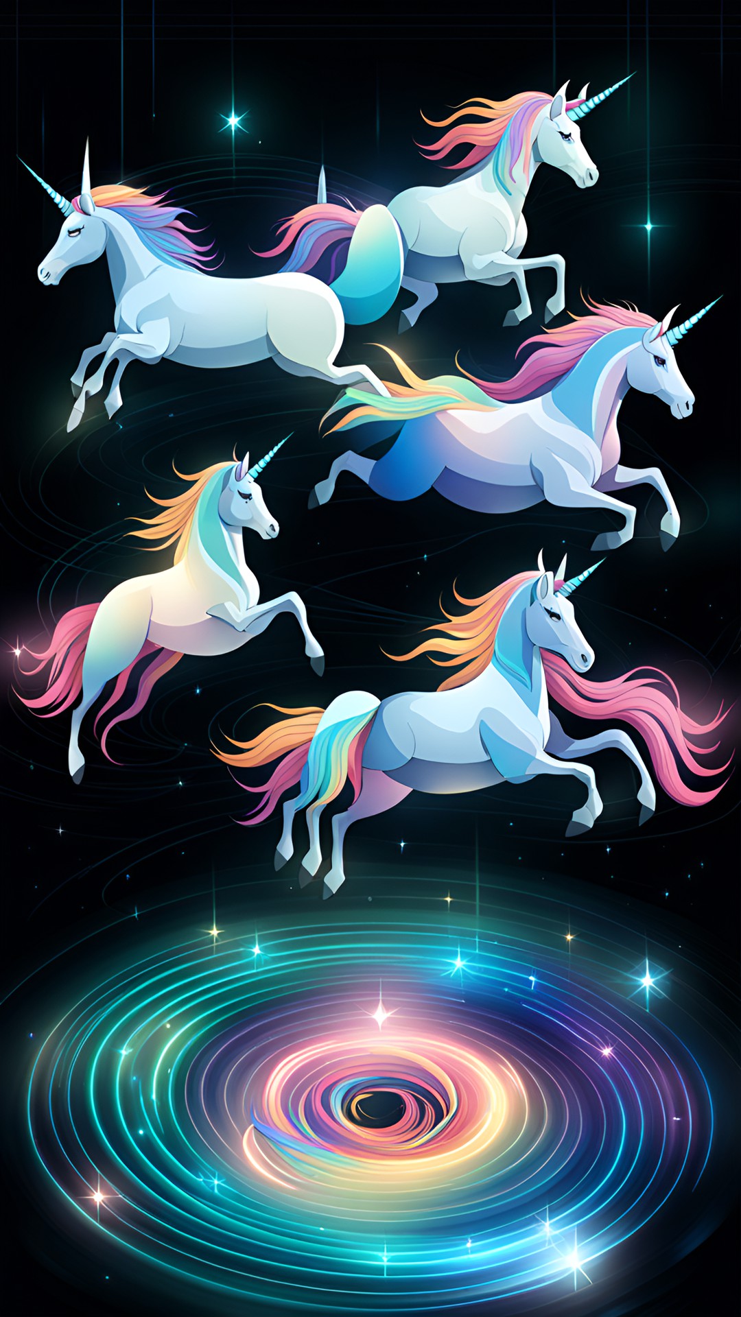 Unicorn party1 - unicorns flying preview