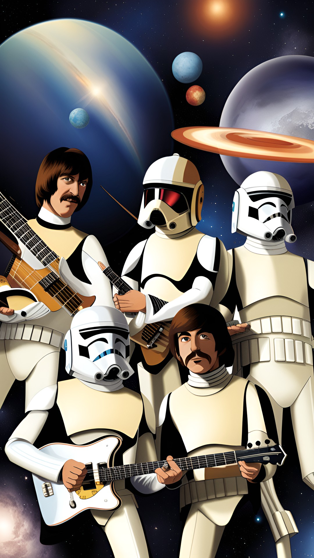 Beatles in star wars - beatles band in space with star ears clone troopers preview