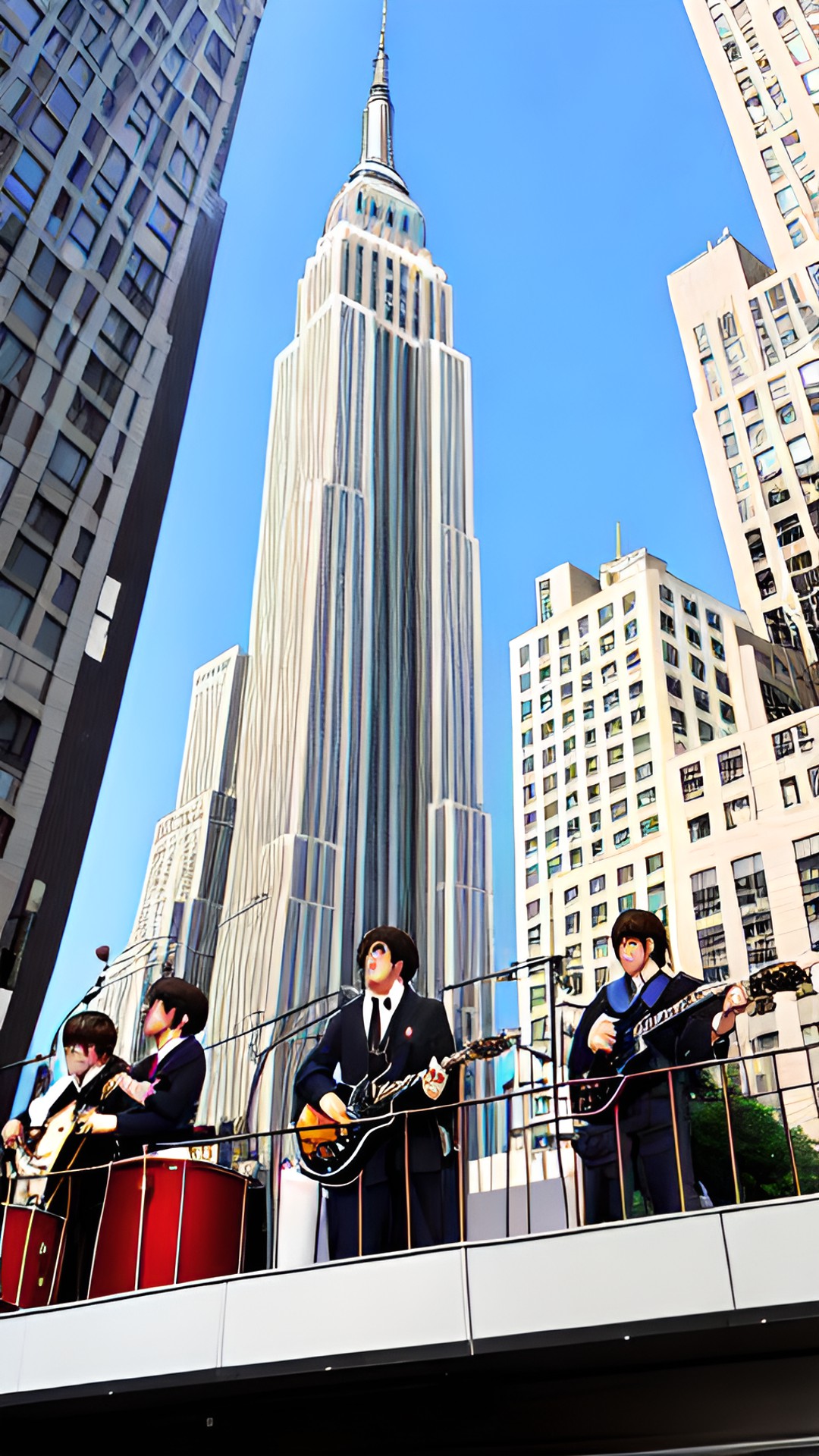 beatles band playing on the empire state building preview