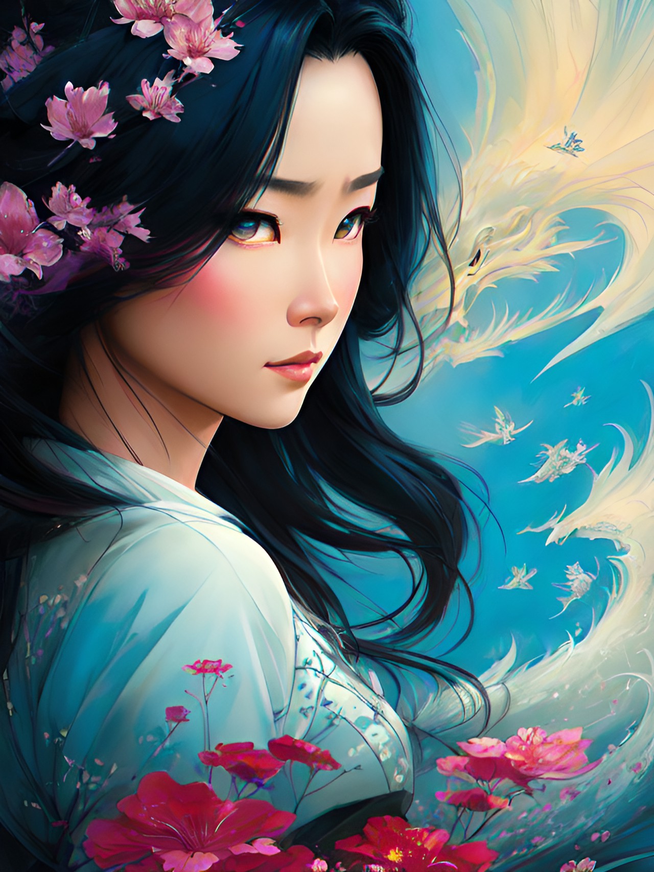 mulan, disney princess, fantasy art preview