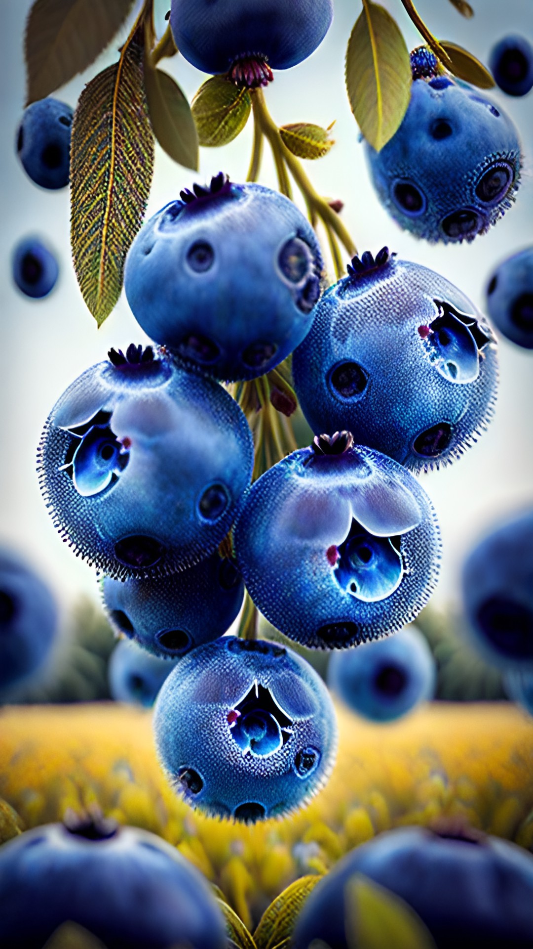 juicy blueberries hanging out in the open field preview