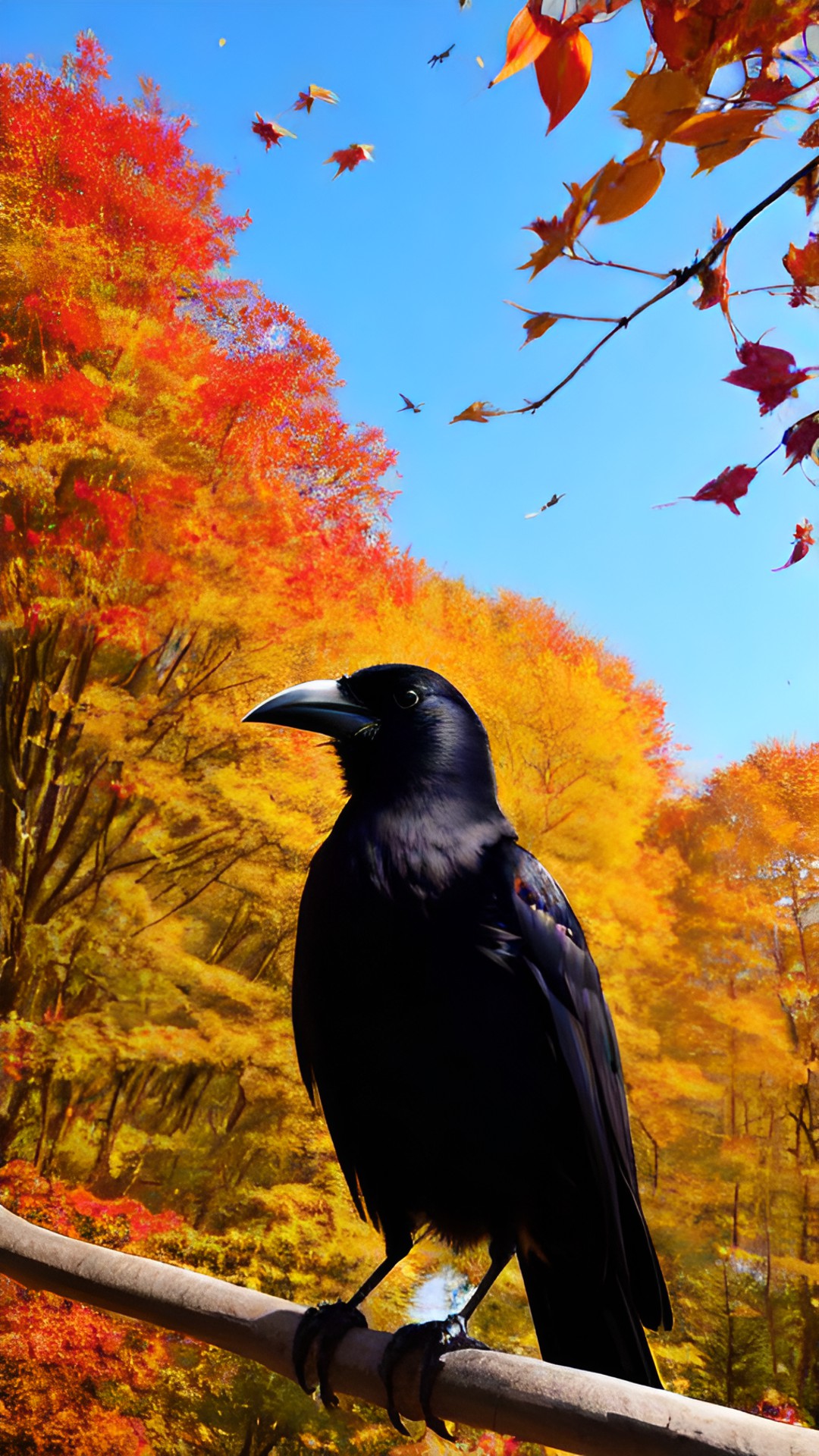 crow amongst the autumn scene preview