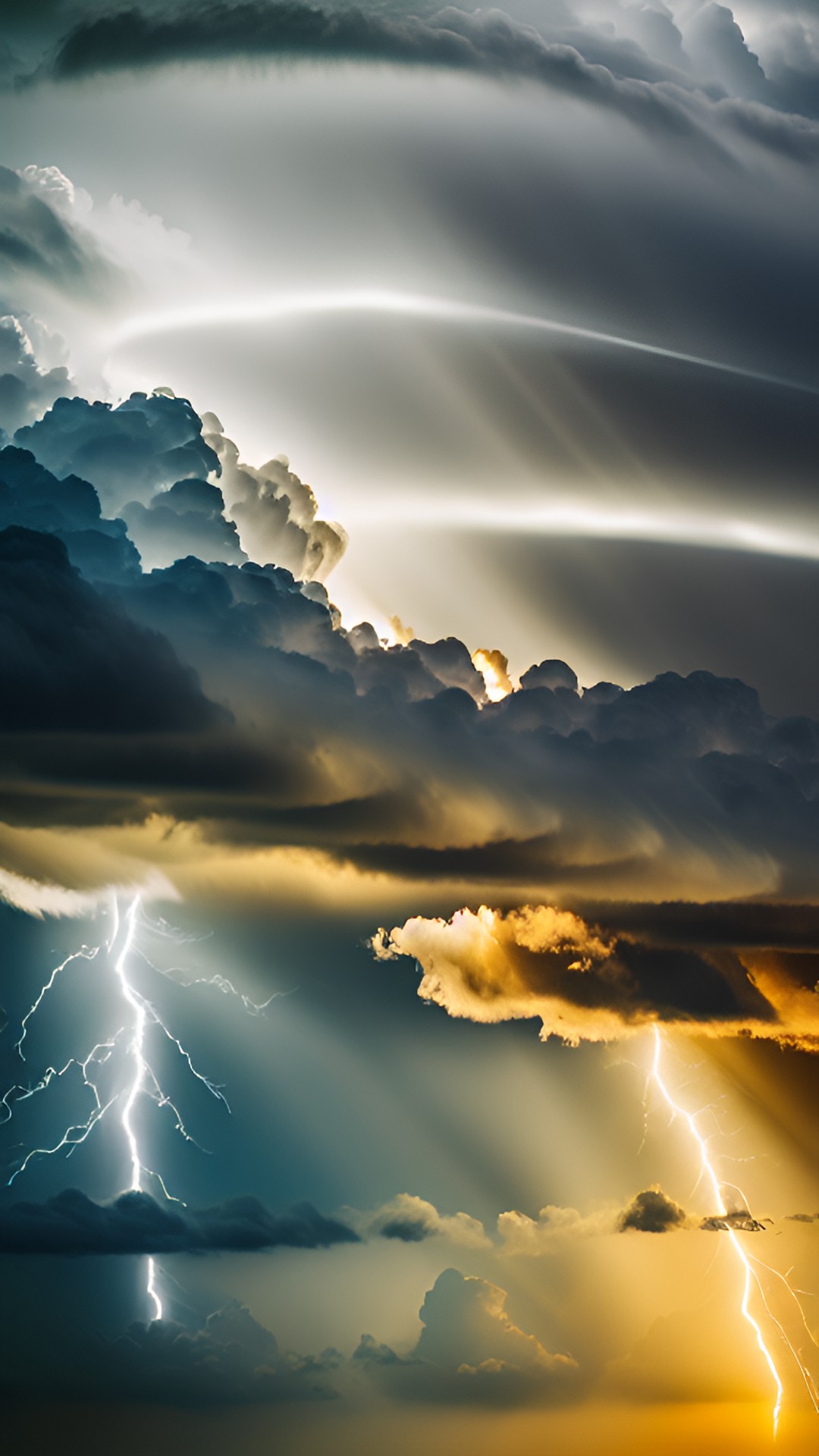 jesus descending from heaven clouds light lightning preview