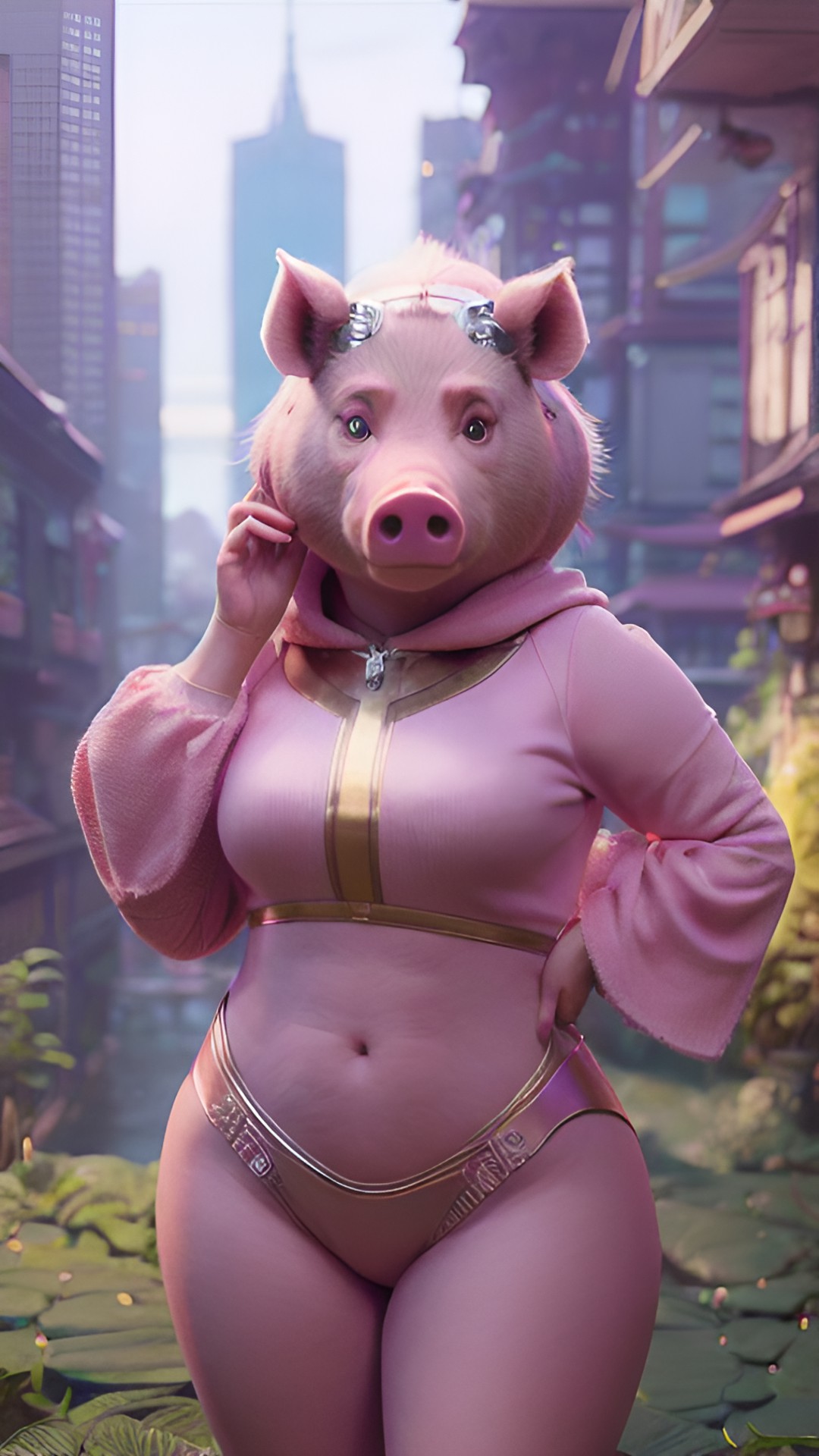 anthropomorphic human woman pig preview