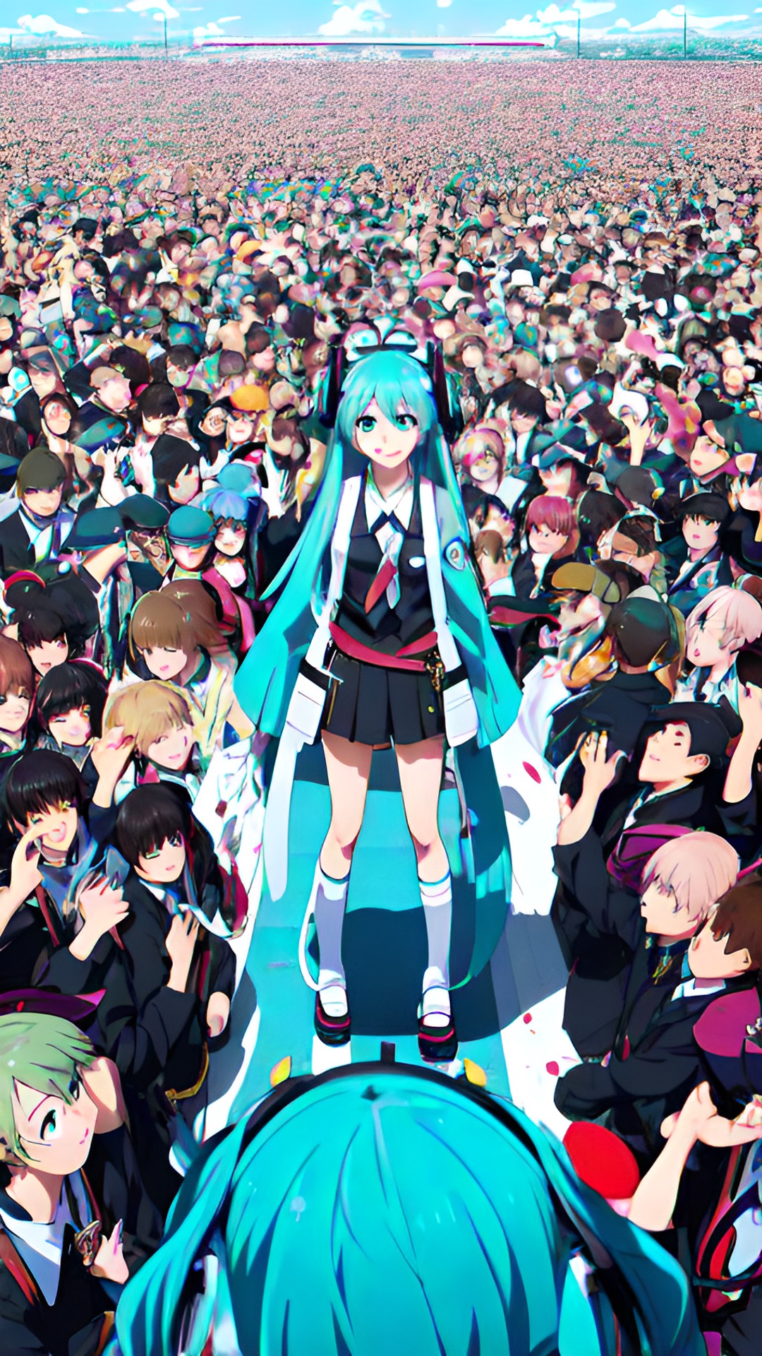 hatsune miku as a crowd of 1000 preview