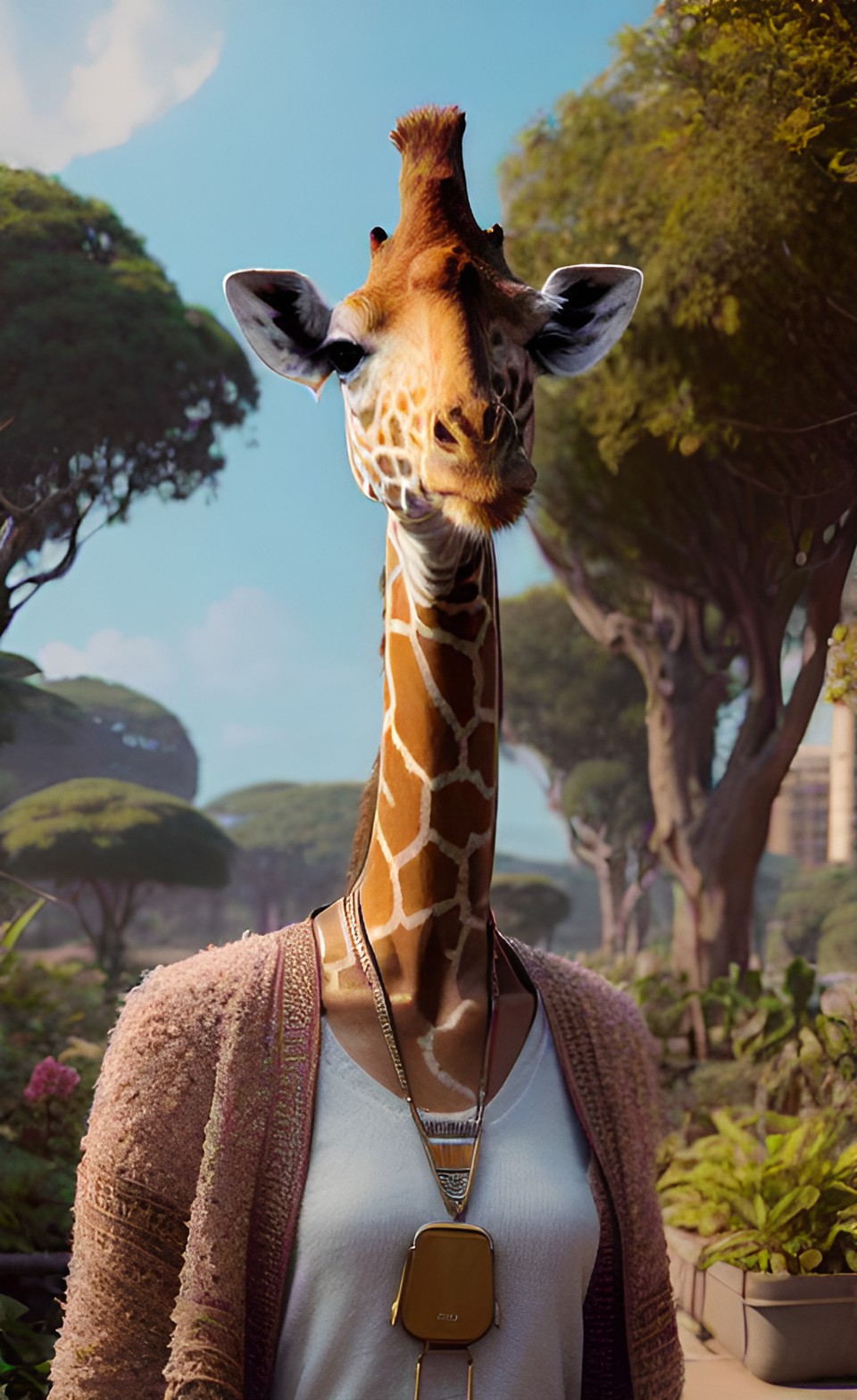 anthropomorphic human woman giraffe preview