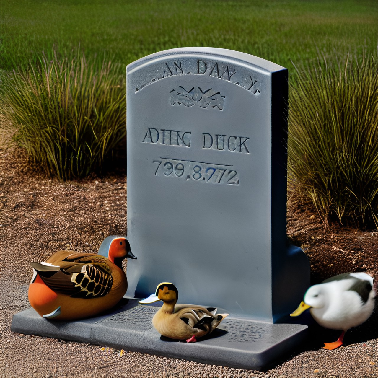 My grave - tombstone with duck preview