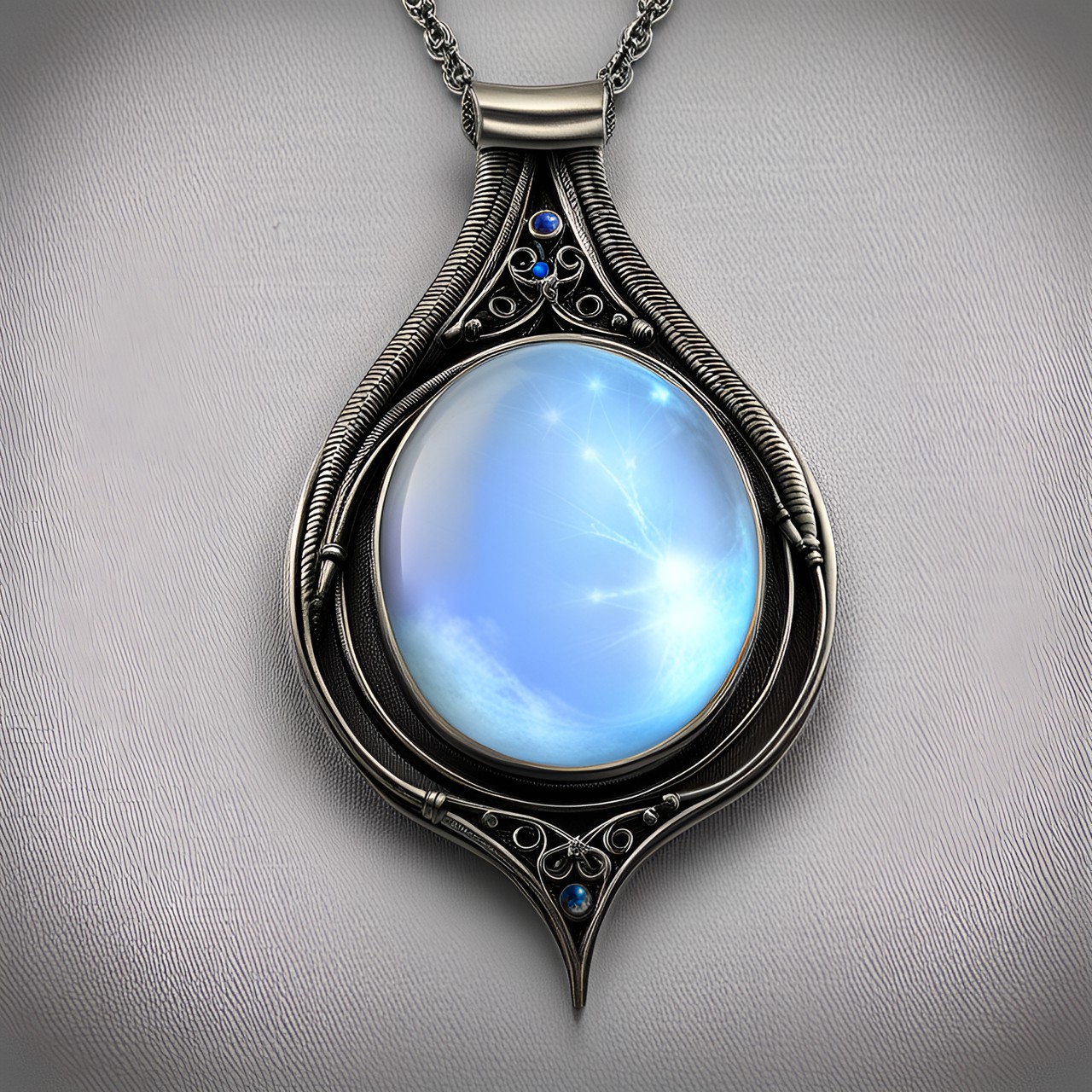 moonstone amulet: an amulet adorned with a moonstone that glows softly in the moonlight, offering insight and intuition. preview