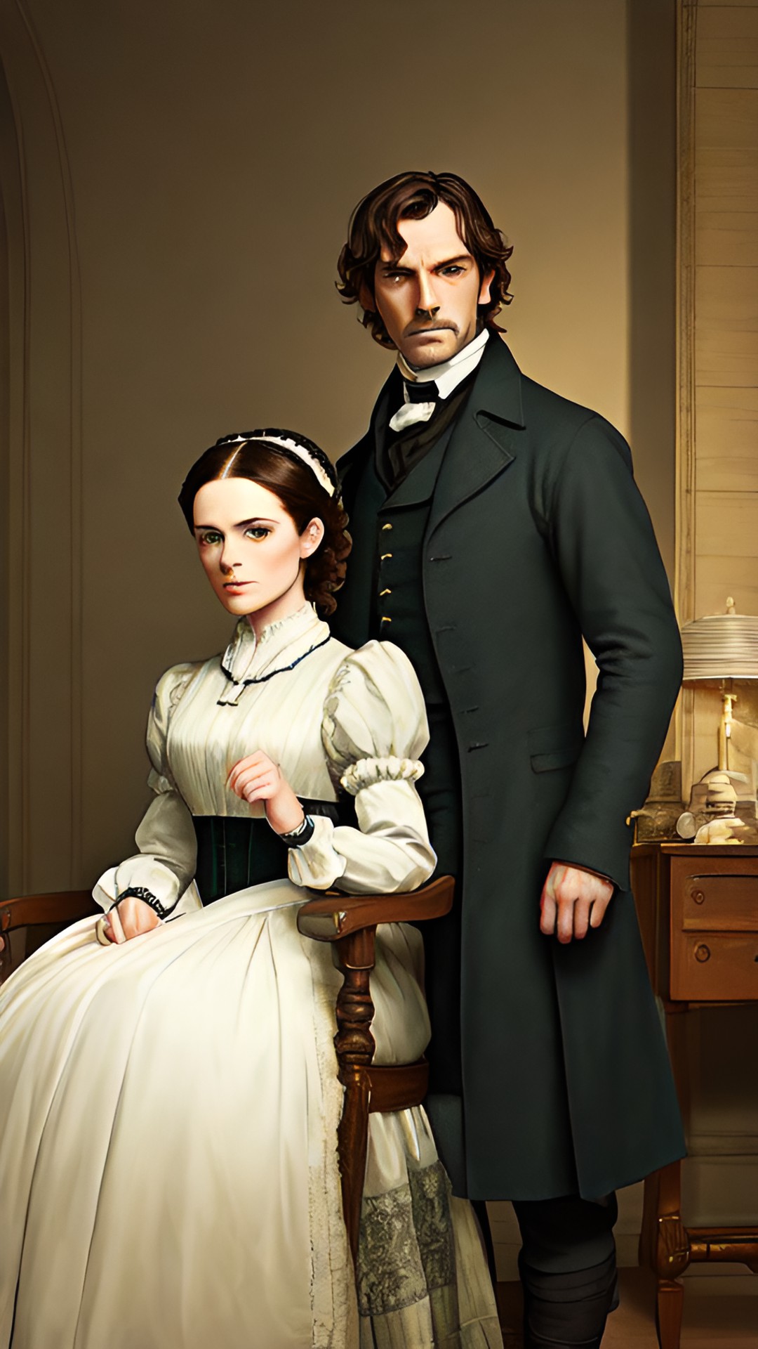 jane eyre and mr rochester, highly detailed, fantasy art preview