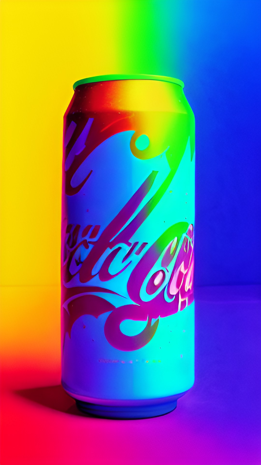 Rainbow Coca Cola - a can of coca cola spilling rainbows preview