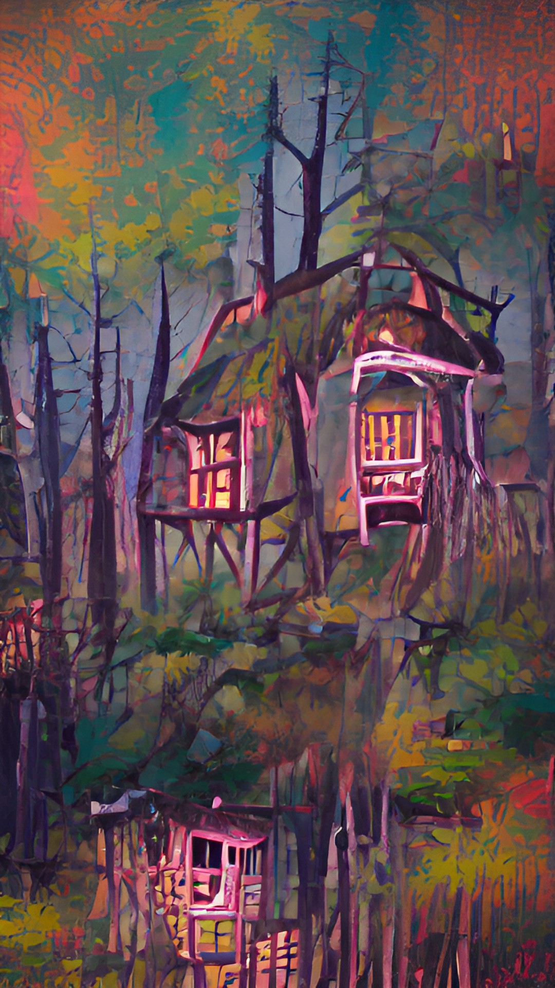 house in the woods on a full moon preview