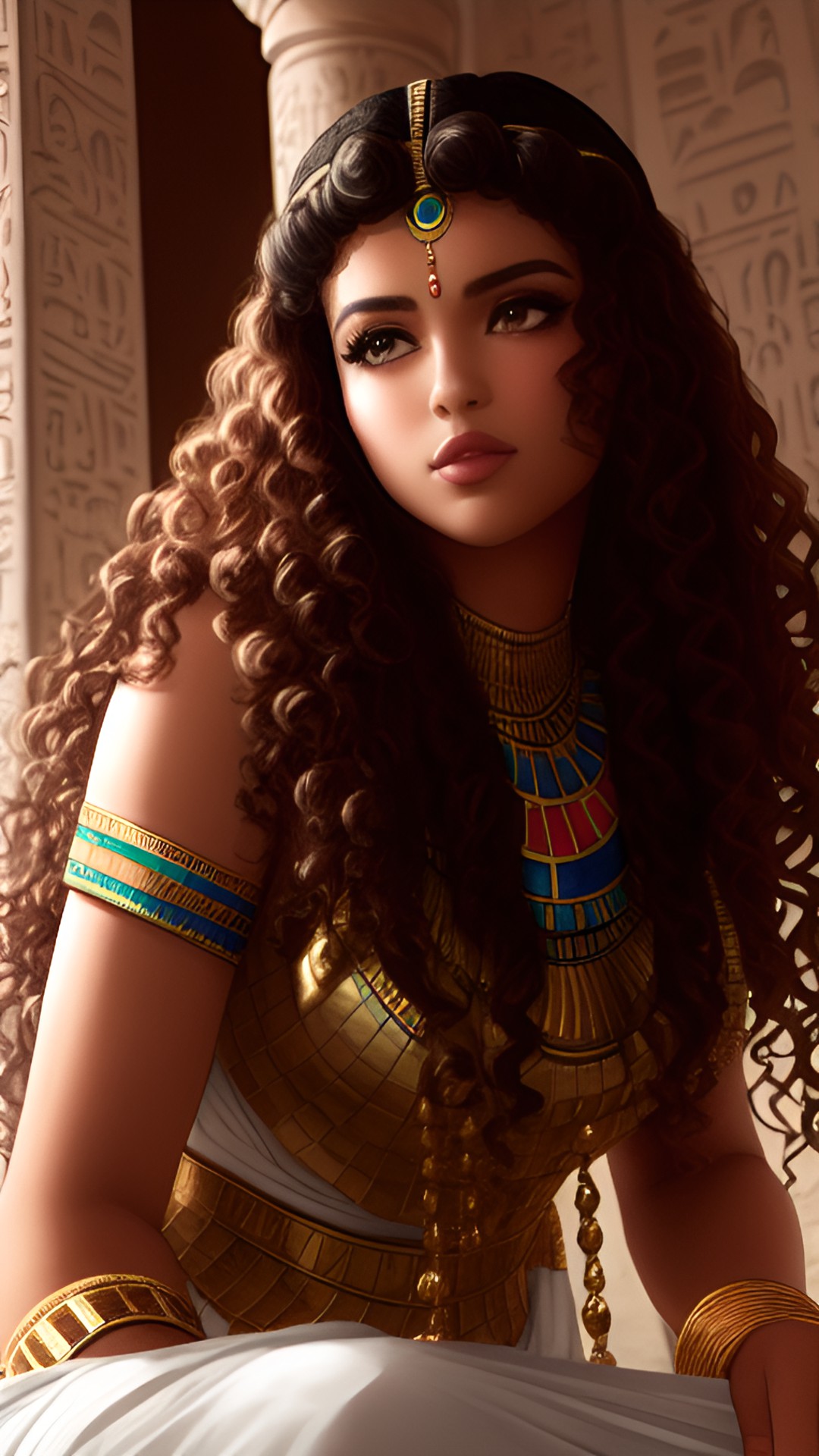 Princess Mesi - egyptian, princess, pretty, curly hair, goddess preview