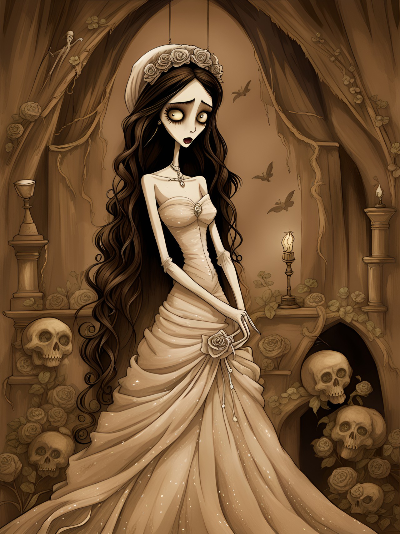 corpse bride, in sepia preview