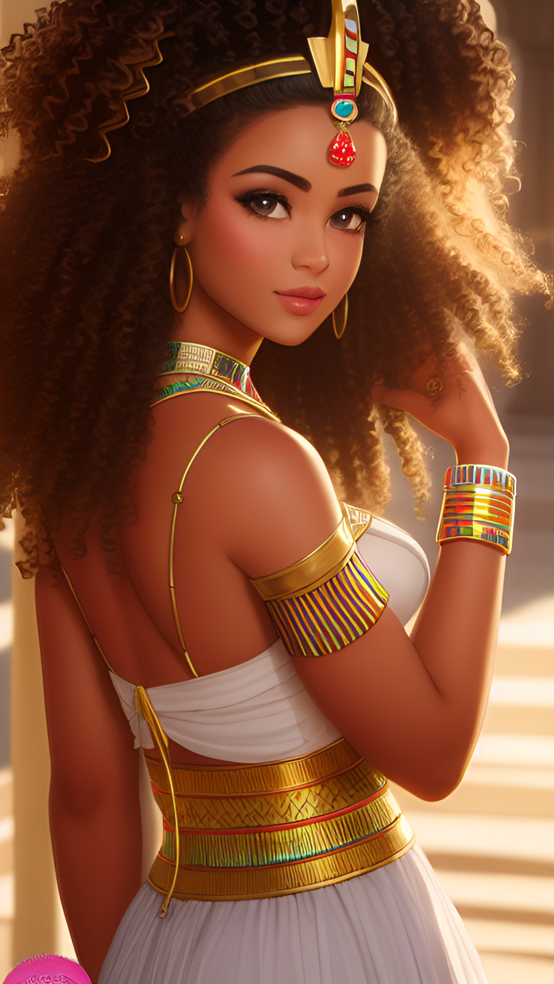 Princess Mesi - egyptian, princess, pretty, curly hair preview