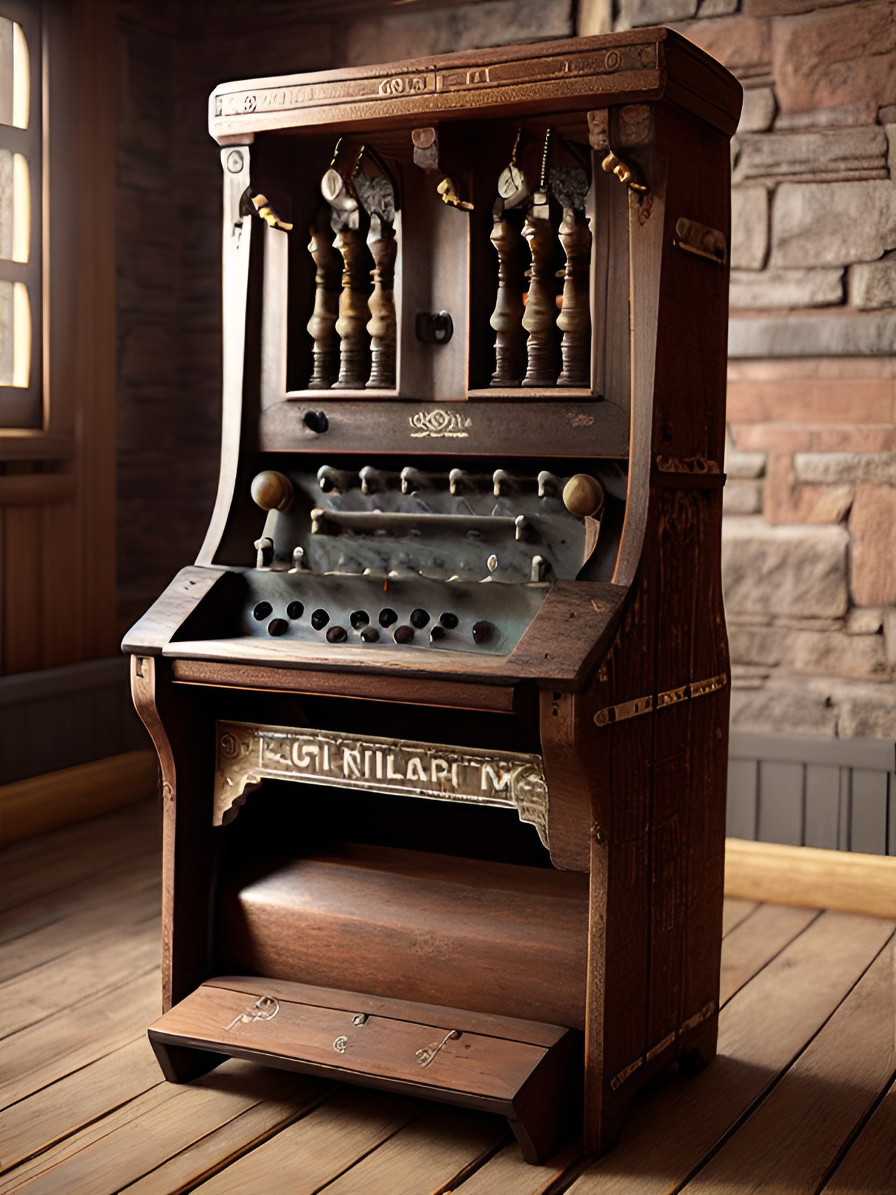 Pedal Computer, Used - antique wooden foot-pump computer that fills a room preview