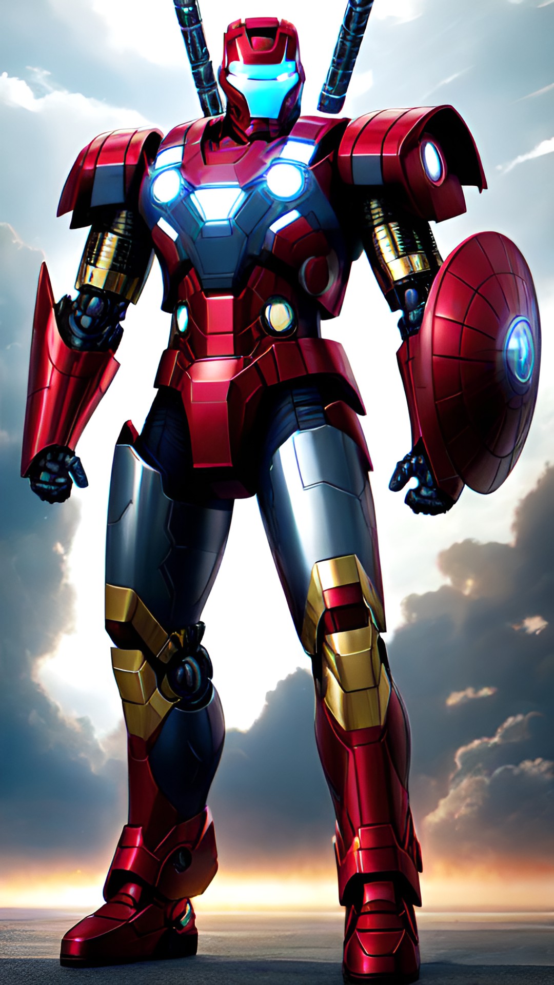 thor in a specialised iron man style robo mecha suit and holding upgraded mjolnir, special thor helmet and armor preview