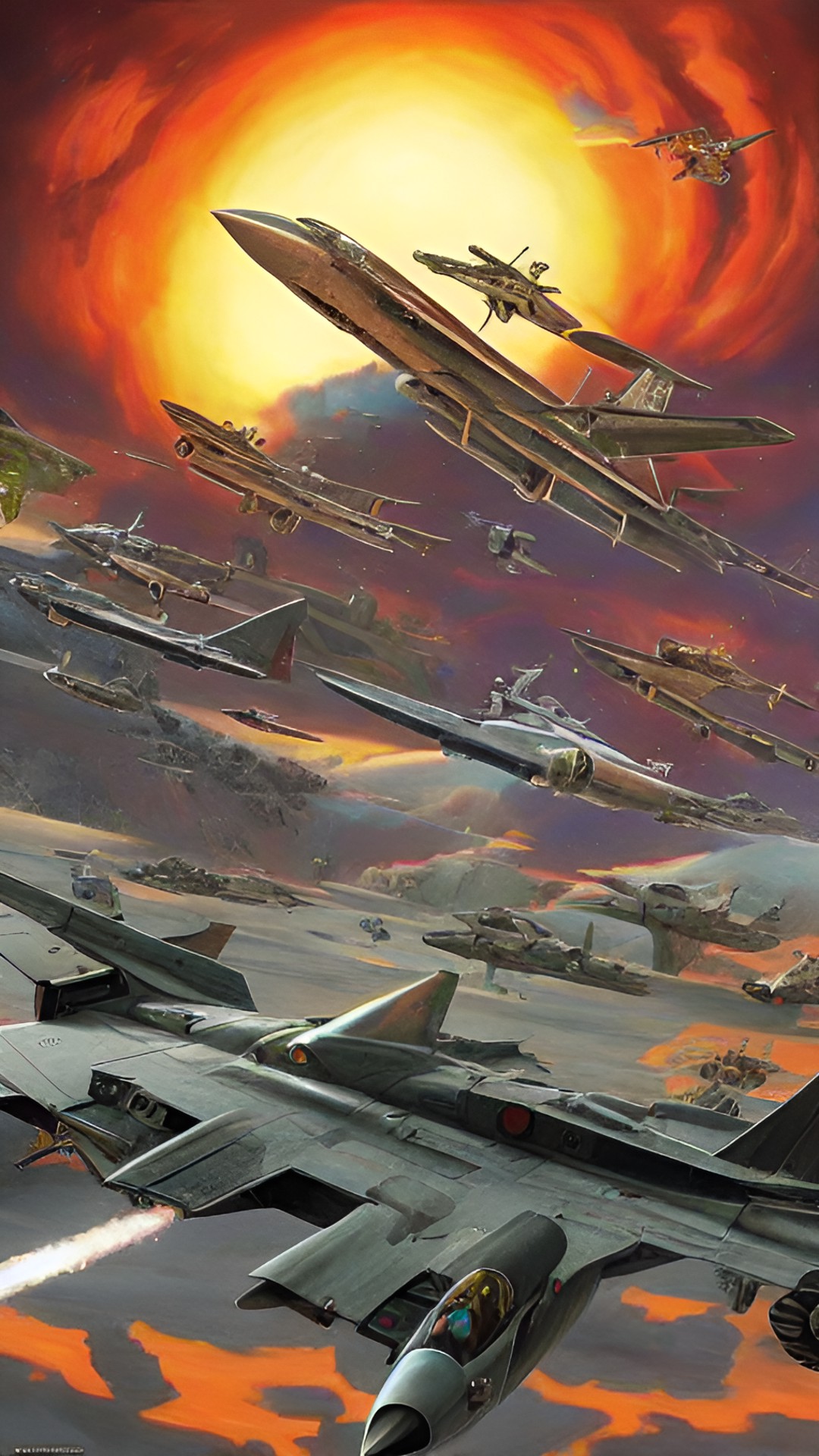 Jets - war with a jet fighter in the distance preview