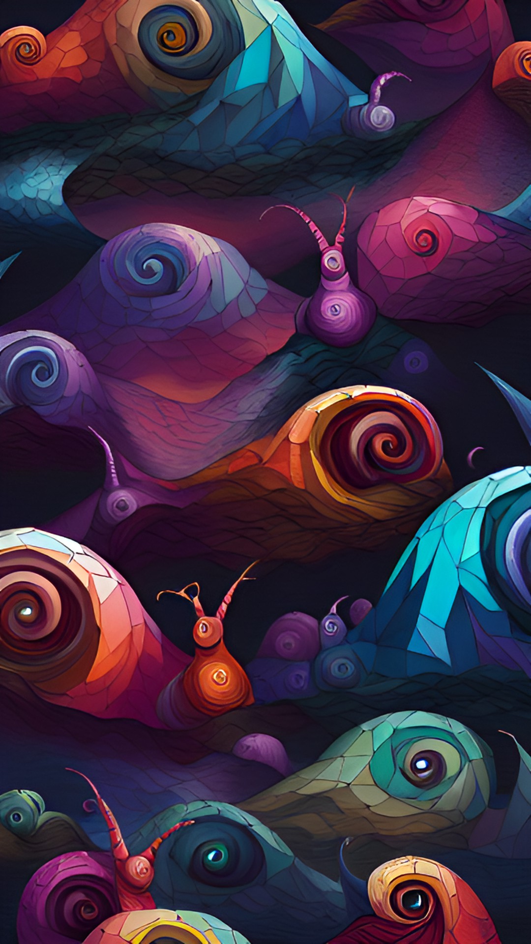 An ocean of snails - geometric snails preview