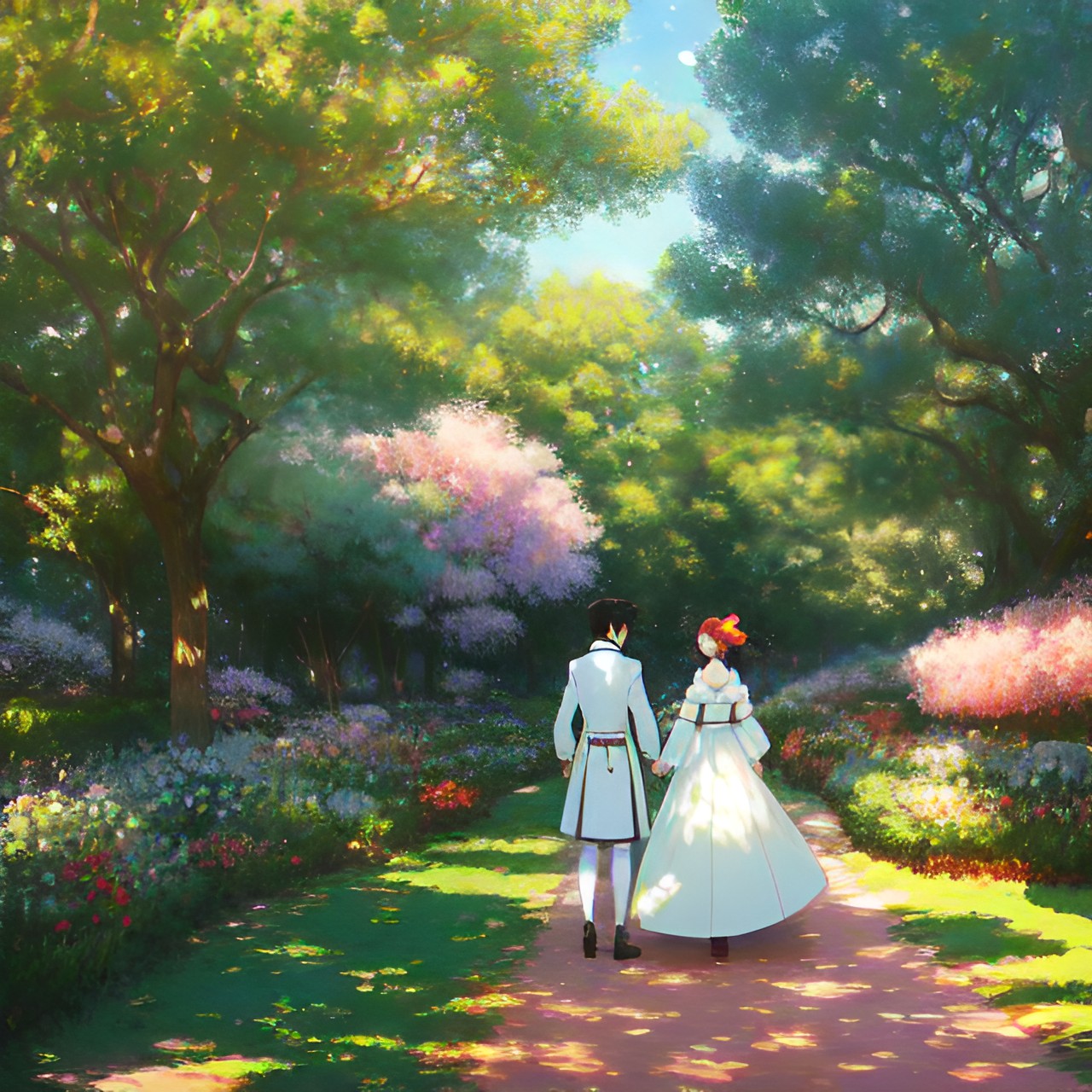 sensual romance in the nature at regency era monet style preview