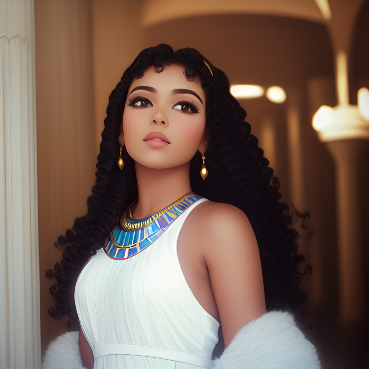 egyptian, princess, pretty, curly hair preview