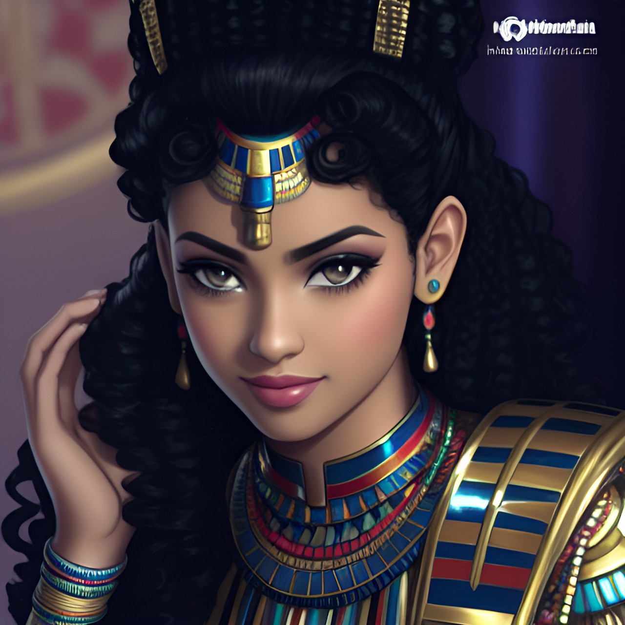 Egyptian Royalty - egyptian, princess, pretty, curly hair preview