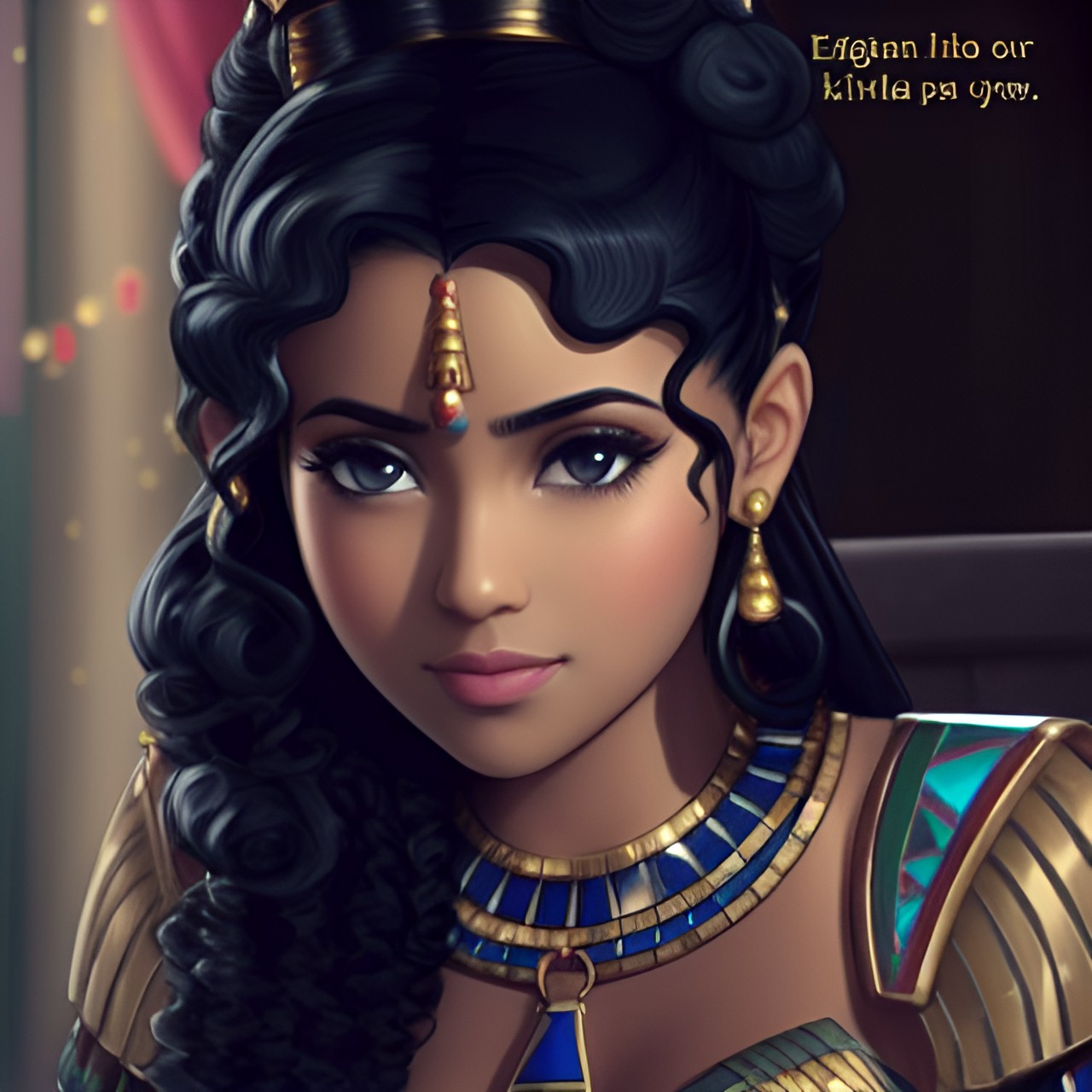 egyptian, princess, pretty, curly hair preview