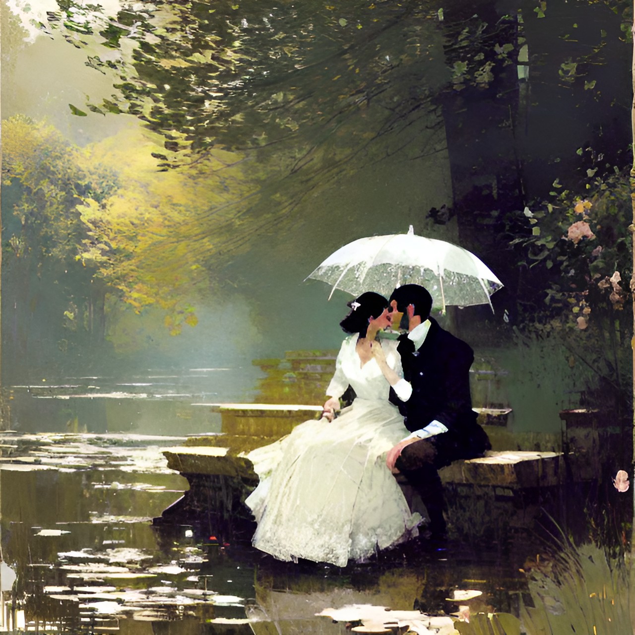 sensual romance in the nature at regency era monet style preview