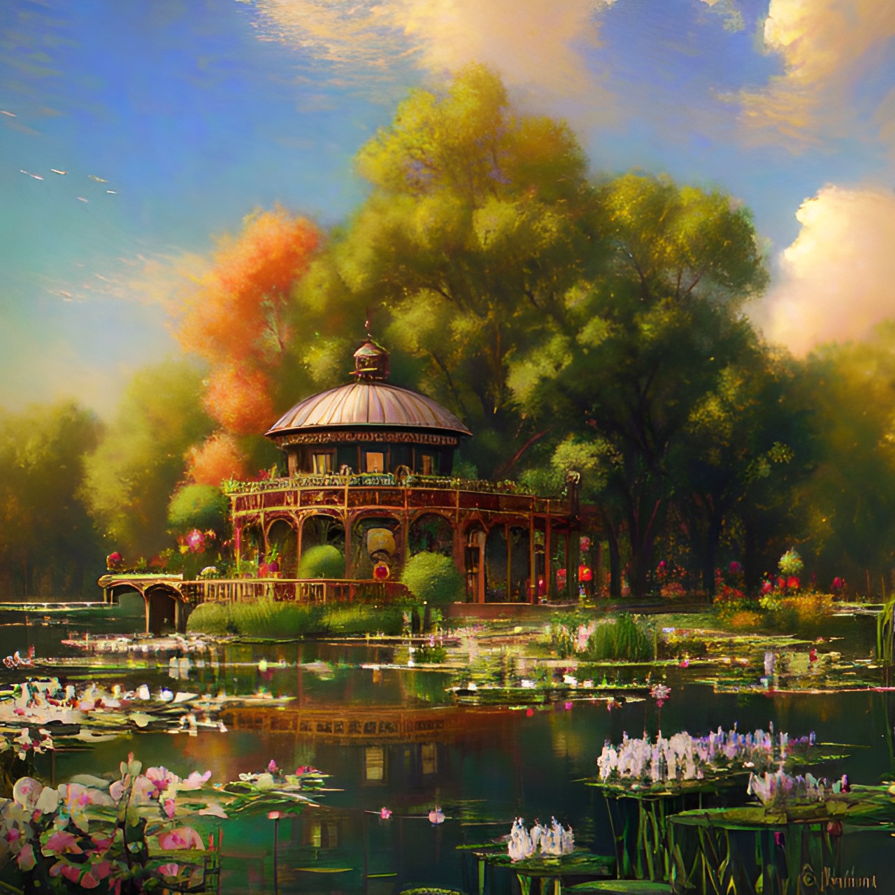 sensual romance in the nature at regency era monet style preview