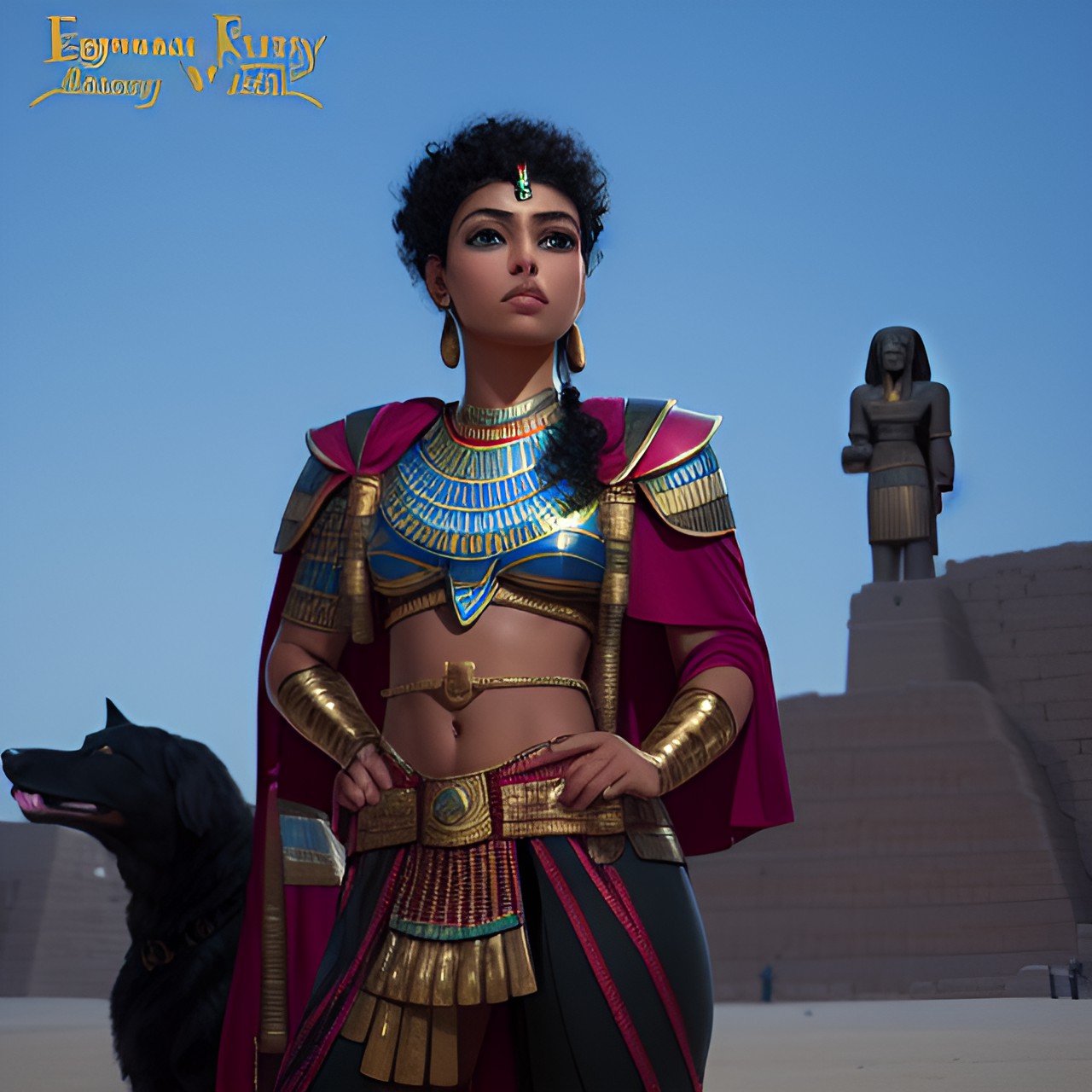 egyptian, warrior princess, pretty, curly hair preview