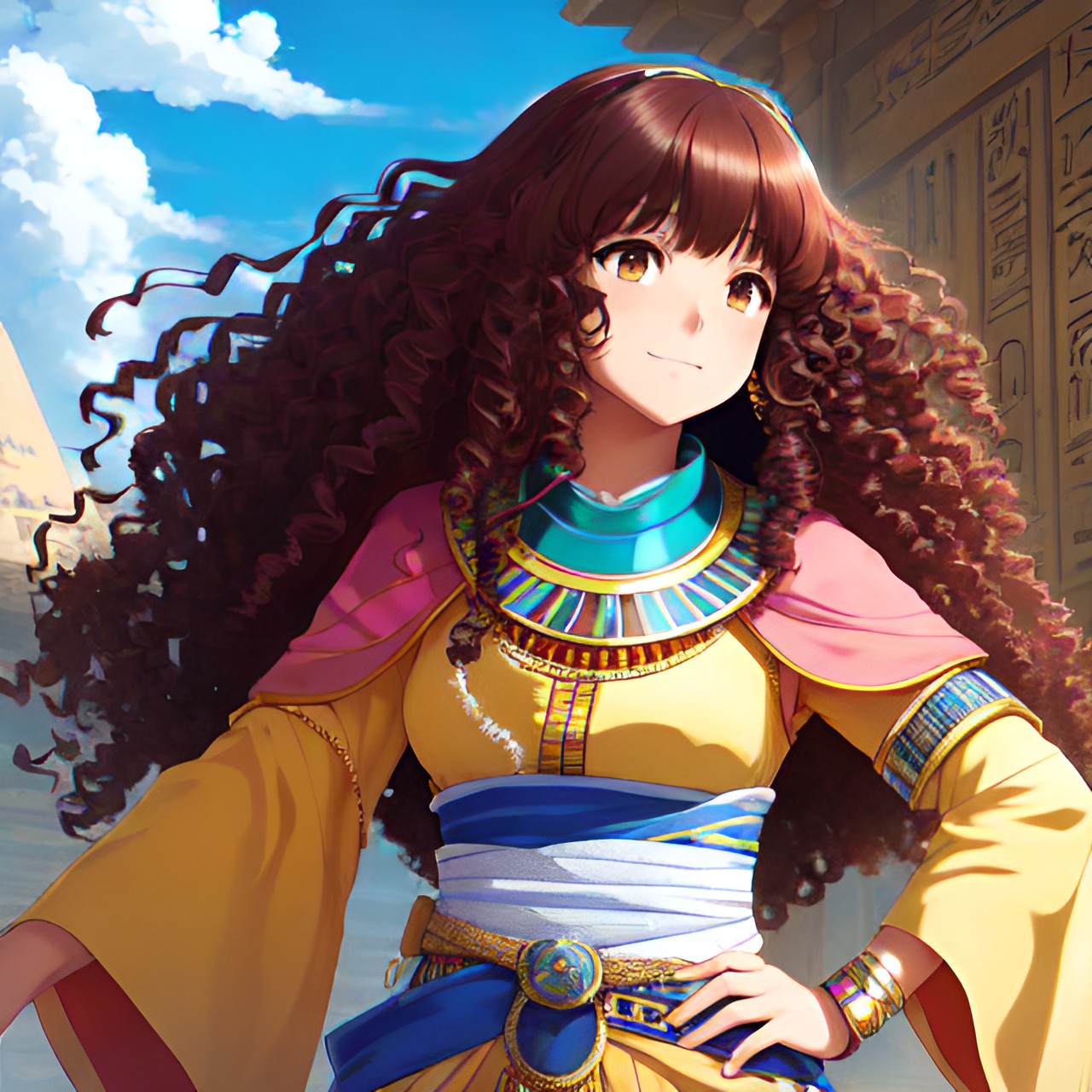 egyptian, princess, pretty, curly hair preview