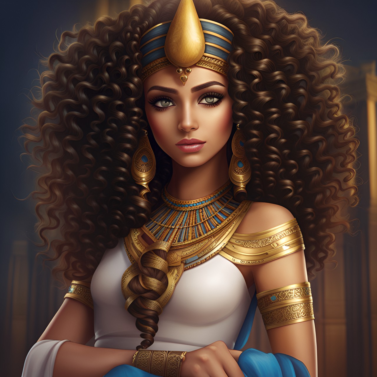 Egyptian Queen - egyptian, princess, pretty, curly hair preview