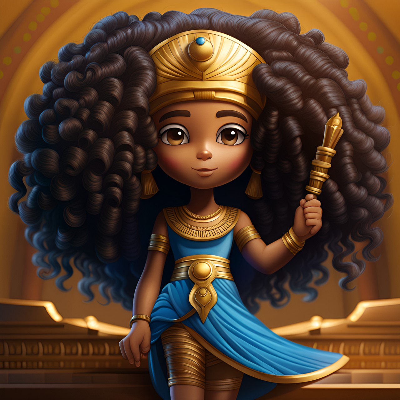 egyptian, princess, pretty, curly hair preview