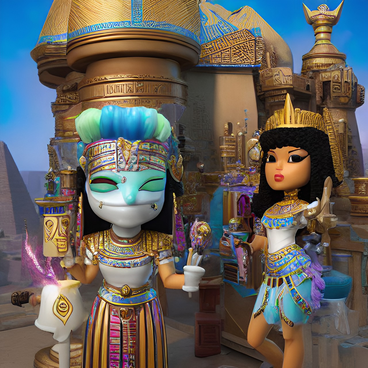 egyptian, princess, pretty, curly hair preview