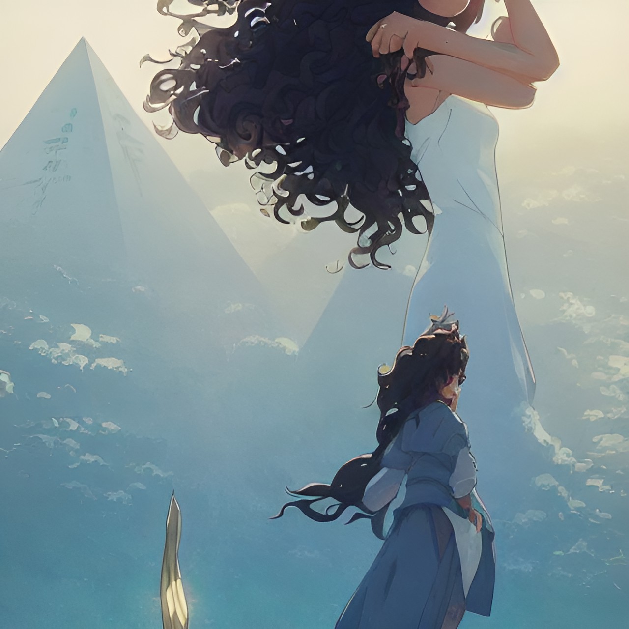 egyptian, princess, pretty, curly hair preview