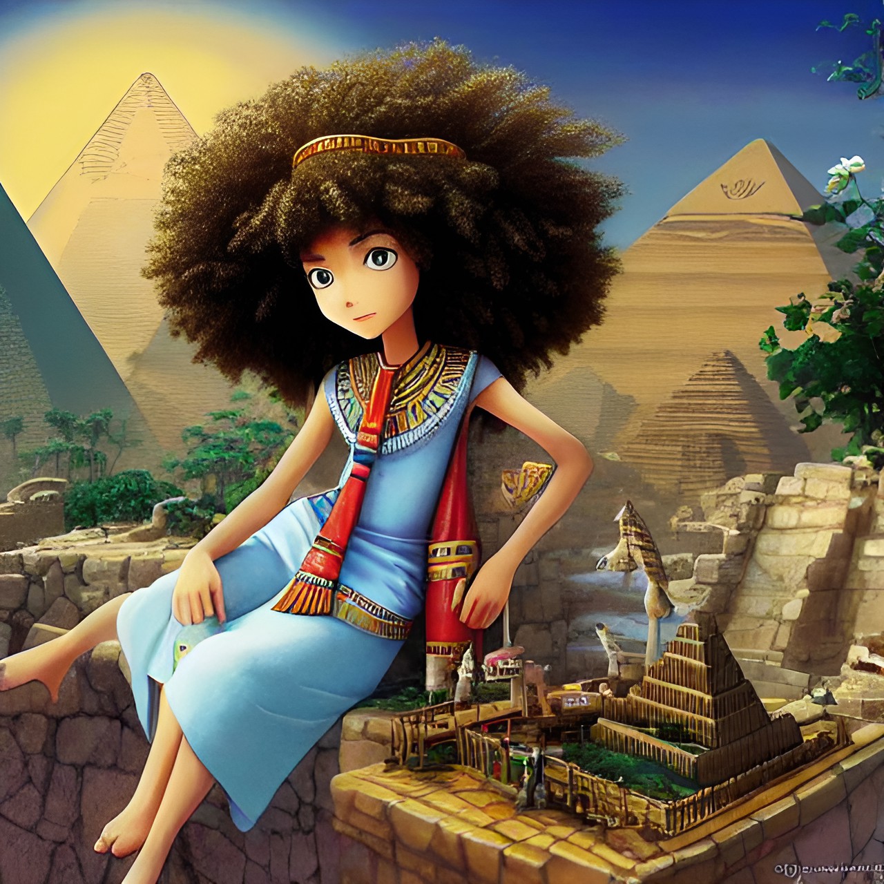 egyptian, princess, pretty, curly hair preview