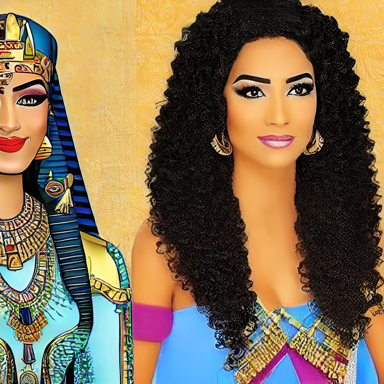 egyptian, princess, pretty, curly hair preview