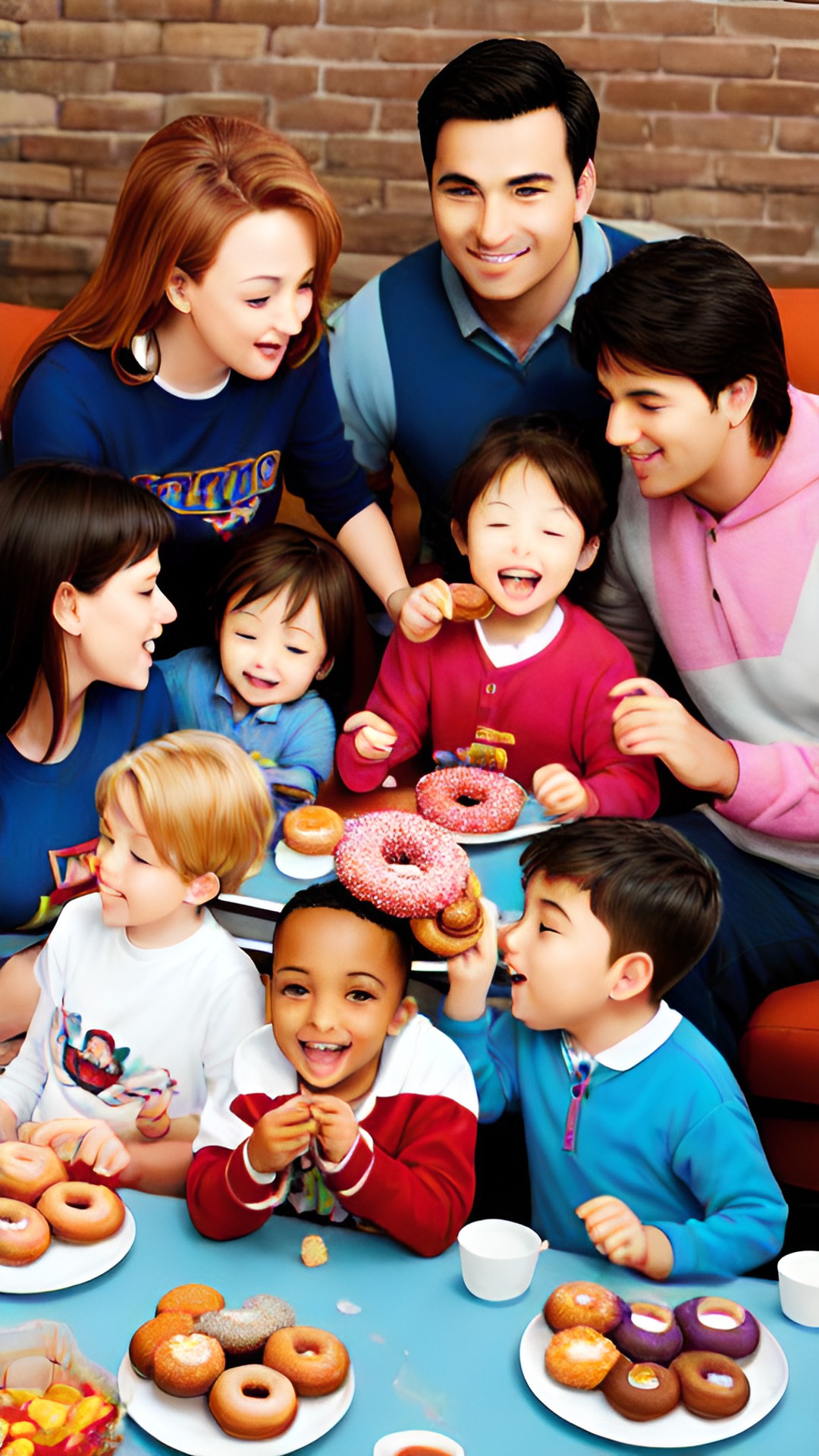 family eating donuts preview