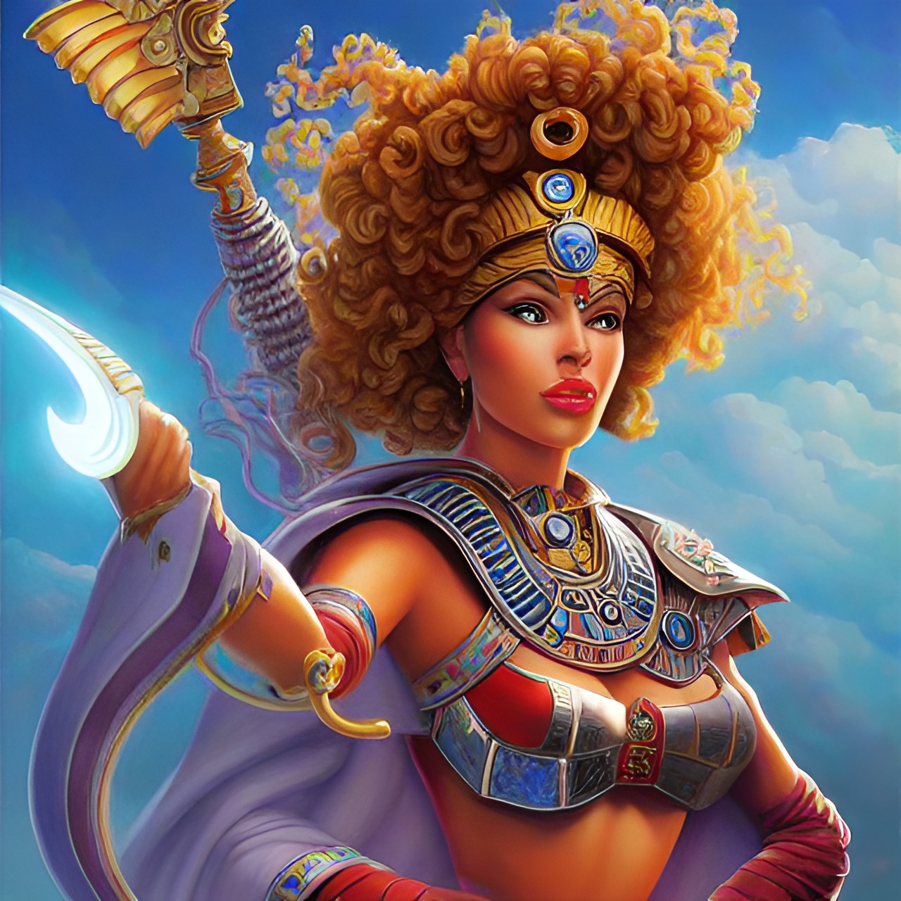 egyptian, princess, pretty, curly hair preview