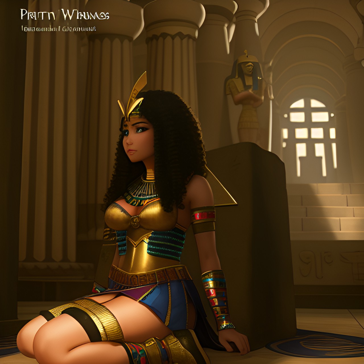 egyptian, warrior princess, pretty, curly hair preview