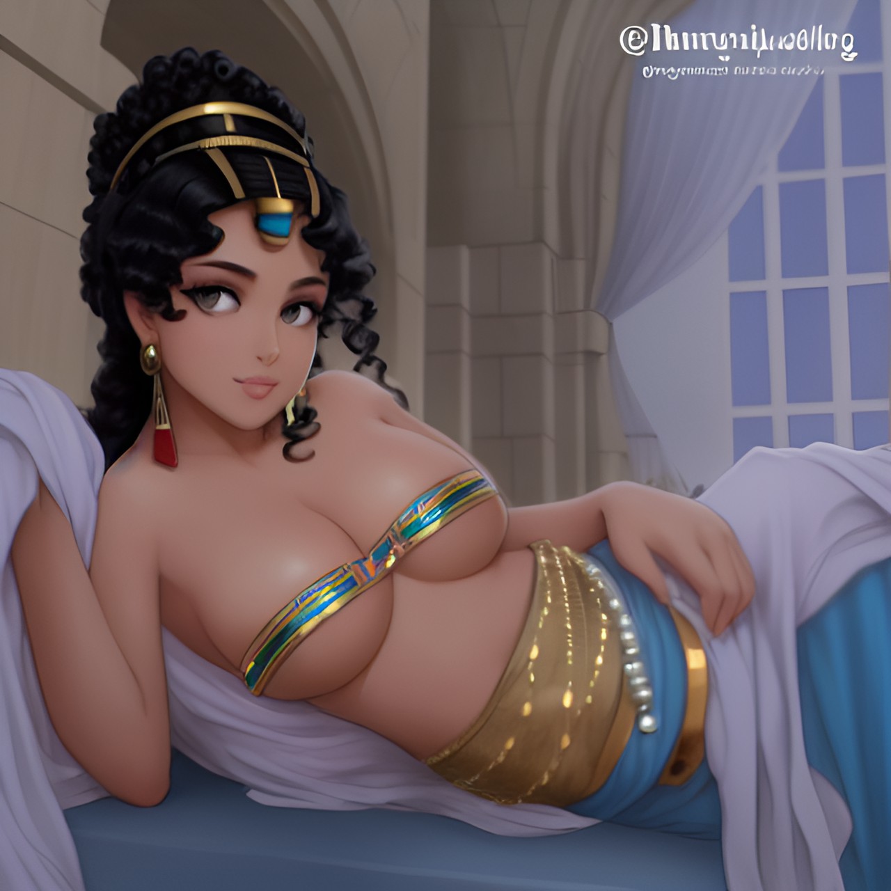 Cleopatra - egyptian, princess, pretty, curly hair, goddess preview