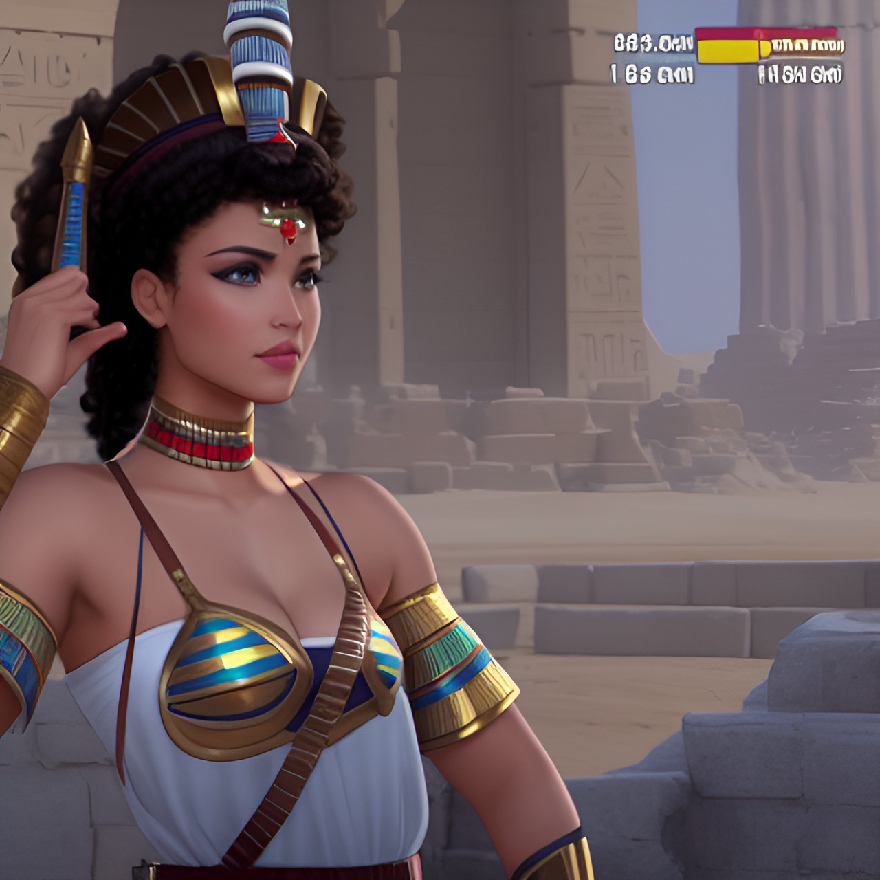 Nefertiti - egyptian, warrior princess, pretty, curly hair preview