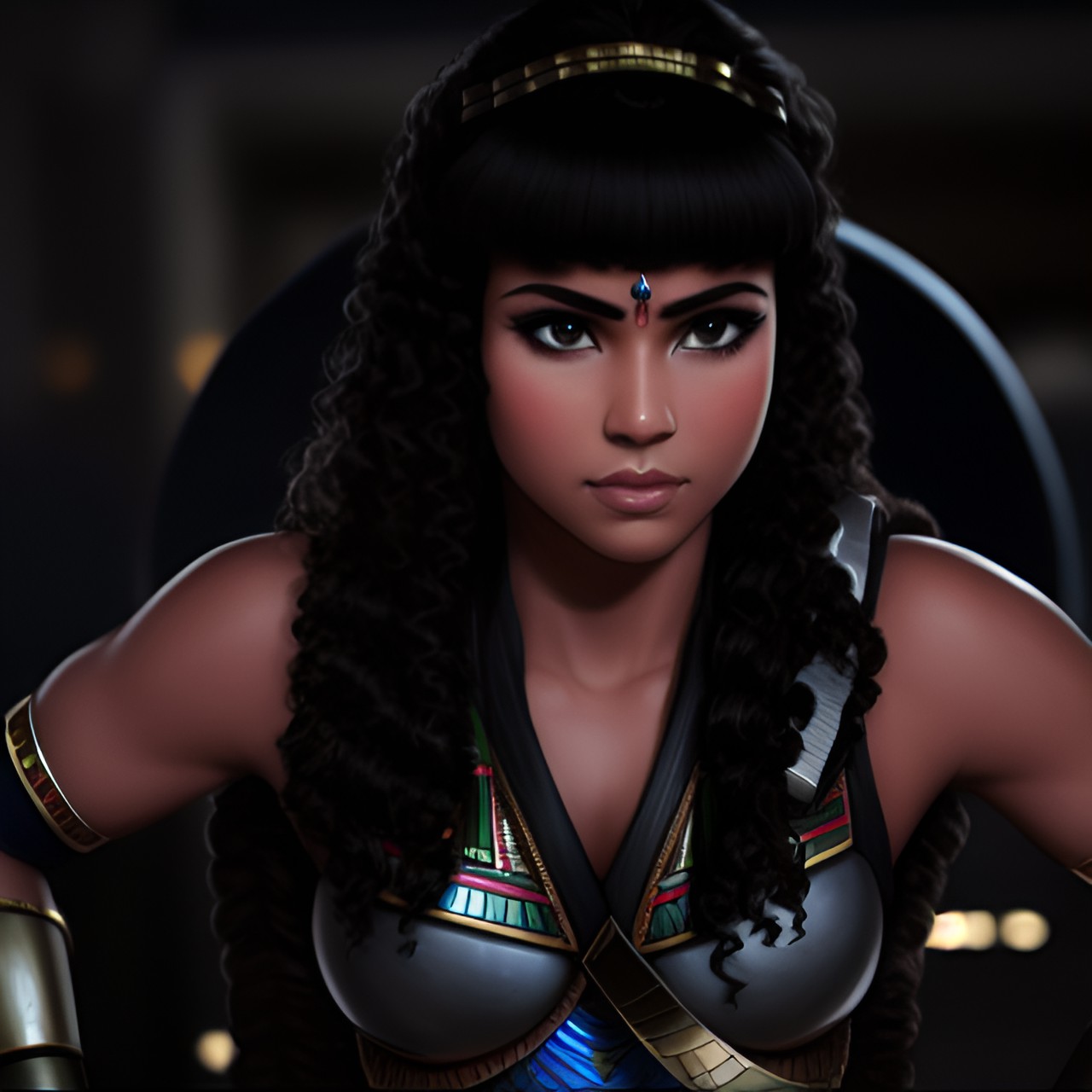 Warrior Princess - egyptian, warrior princess, pretty, curly hair preview