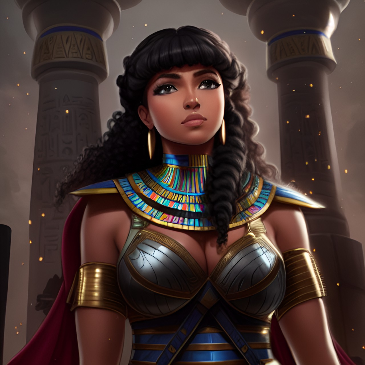 egyptian, warrior princess, pretty, curly hair preview