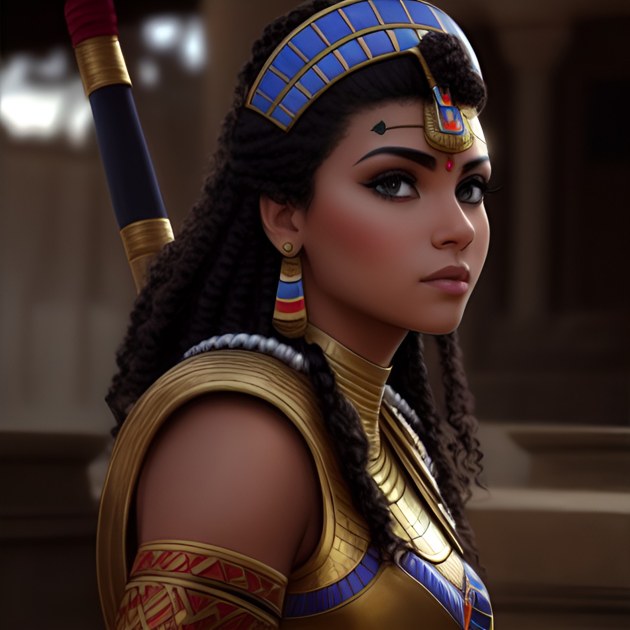 Egyptian Warrior - egyptian, warrior princess, pretty, curly hair preview