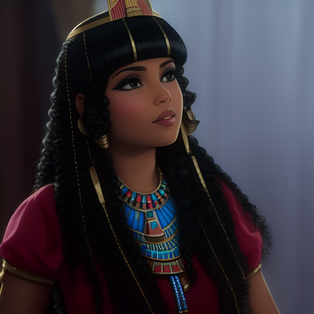 egyptian, princess, pretty, curly hair preview