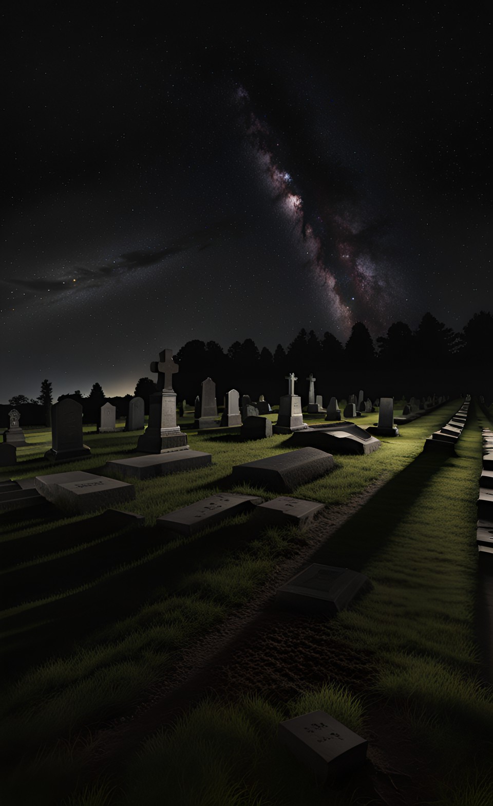 Cemetery at night - cemetery at night preview