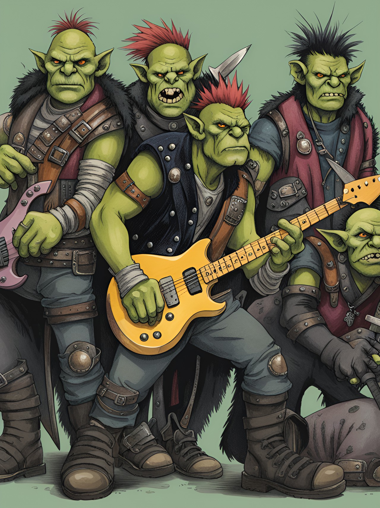 a punk rock band where all the members are orcs preview